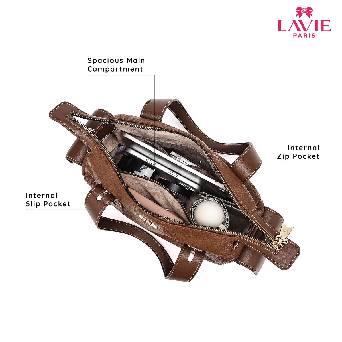 Soft Solene Bowling Medium Tan Satchel Bag