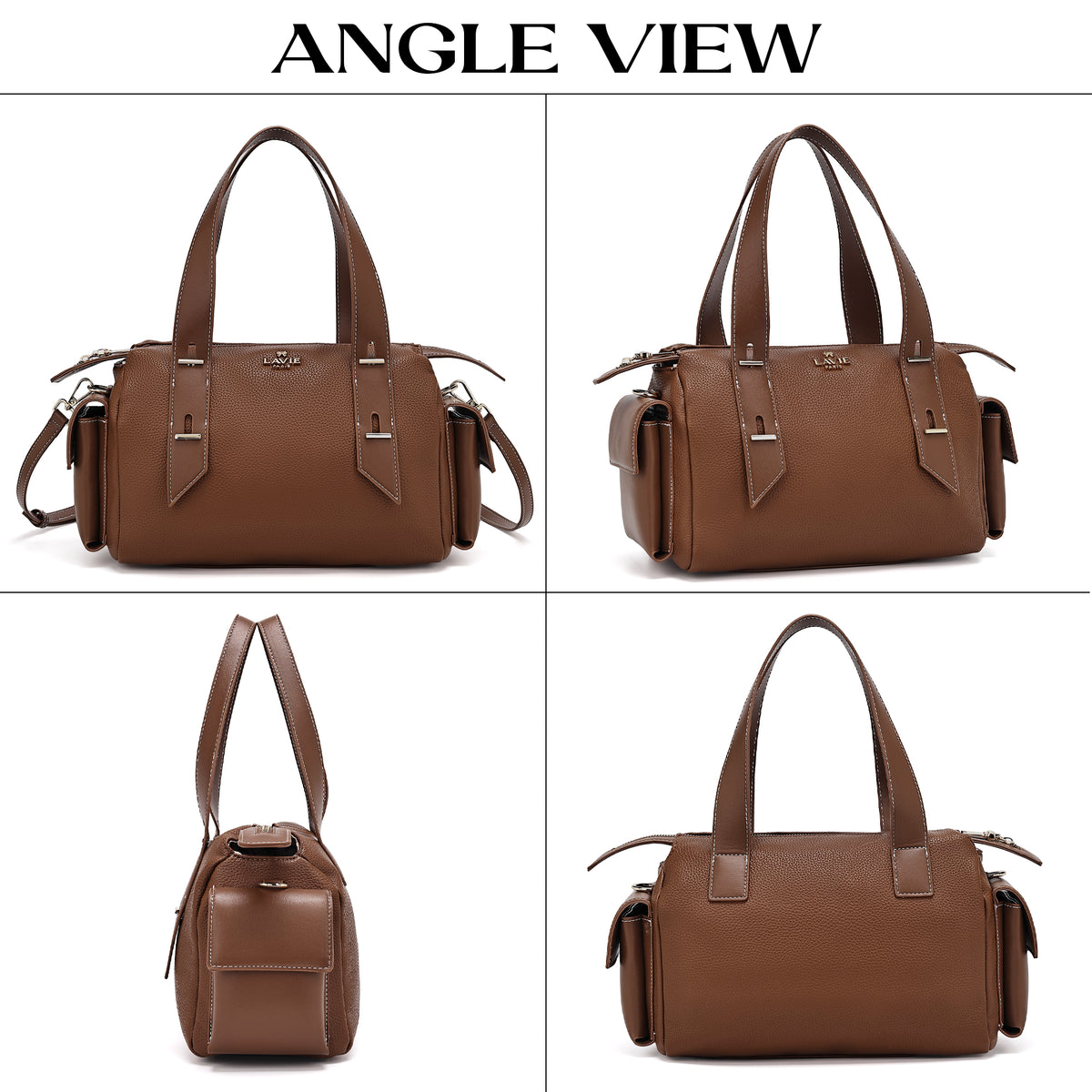 Soft Solene Bowling Medium Tan Satchel Bag