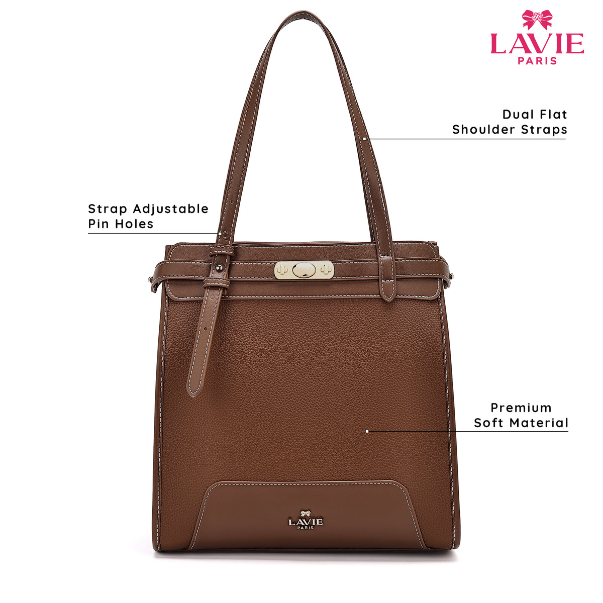 Soft Steph Vertical Medium Tan Satchel Bag