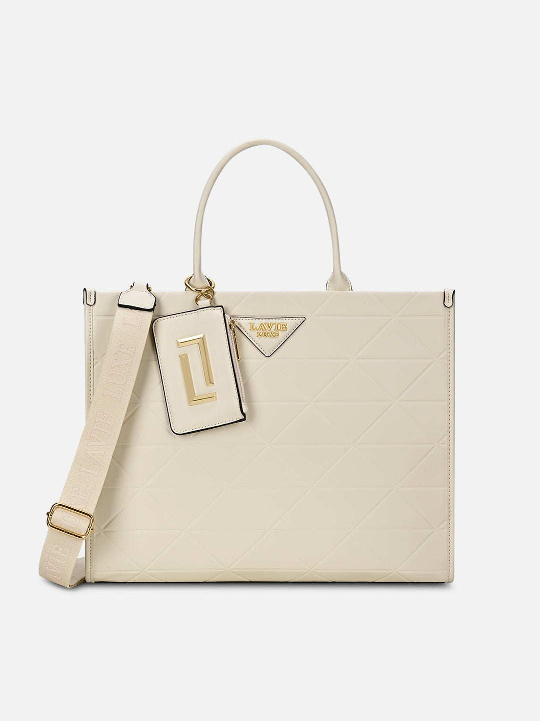 Mona26 Extra Large Box Satchel Bag Off White