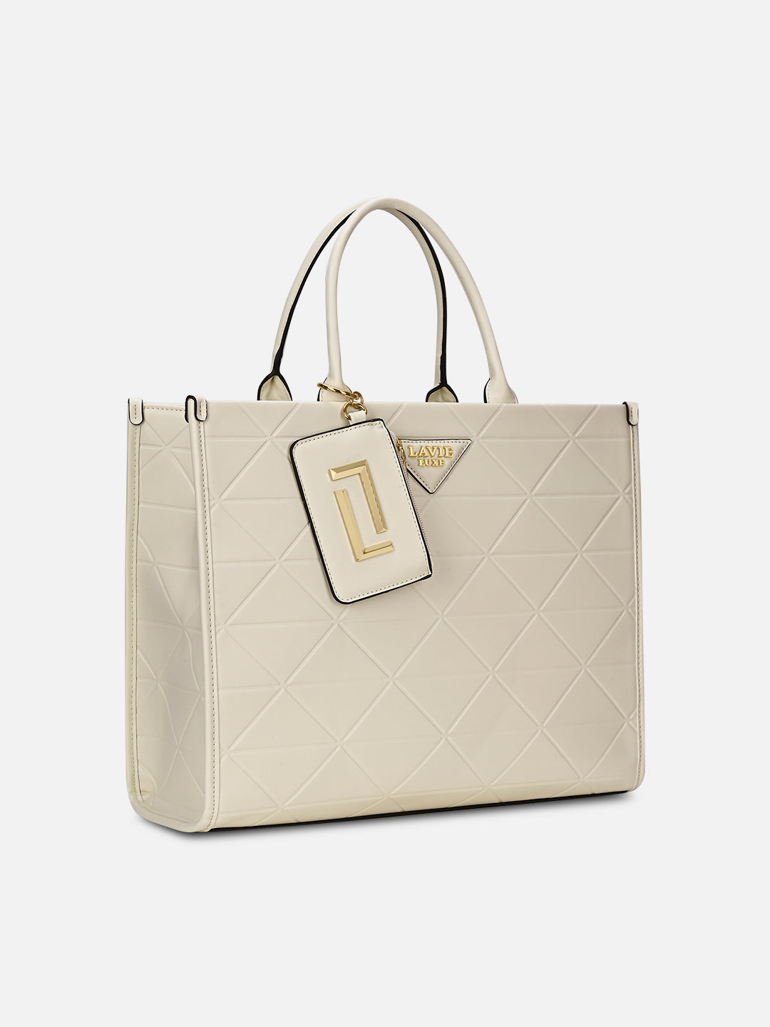 Mona26 Extra Large Box Satchel Bag Off White