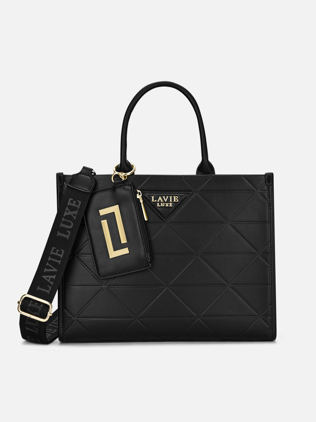 Mona26 Large Box Satchel Bag Black
