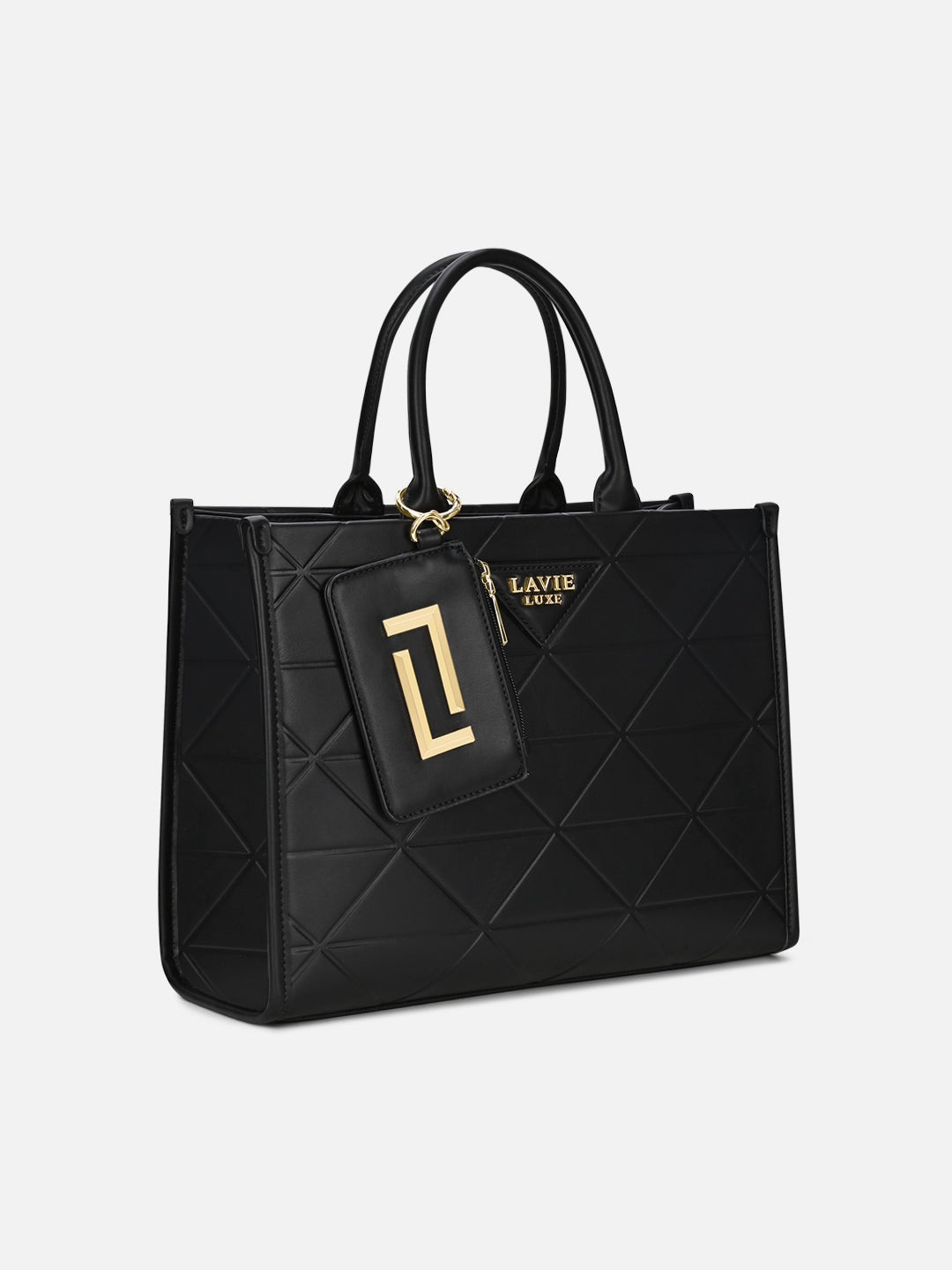 Mona26 Large Box Satchel Bag Black