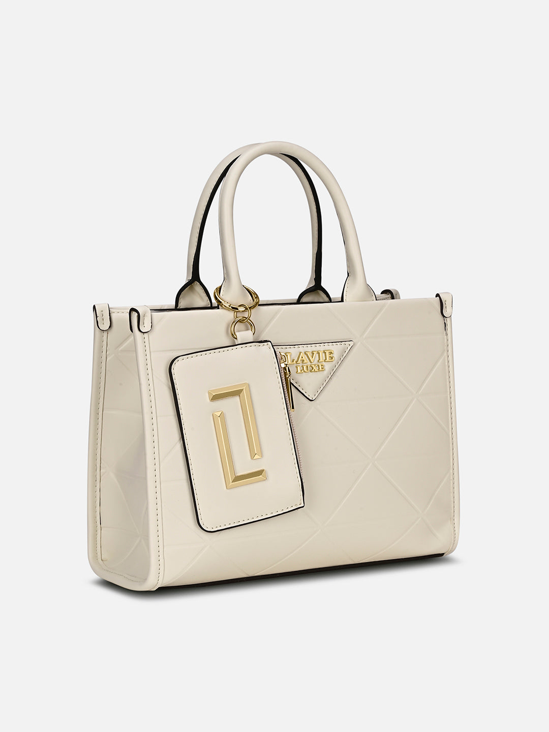 Mona26 Medium Box Satchel Bag Off White
