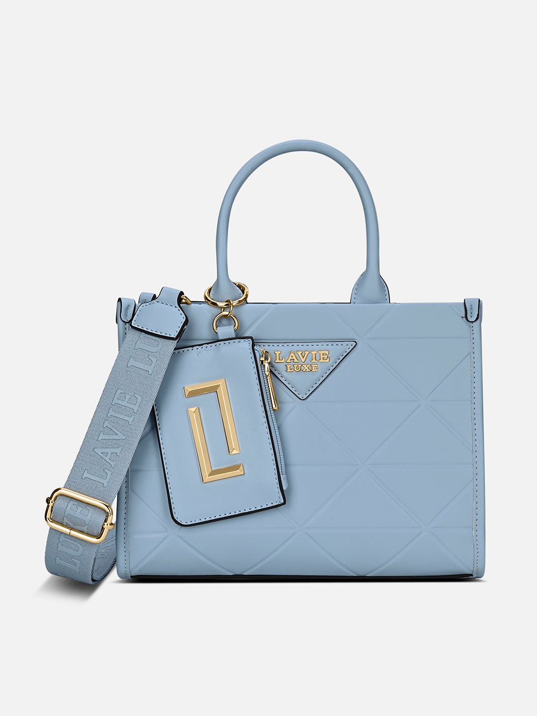 Mona26 Box Medium Blue Aura Handbag