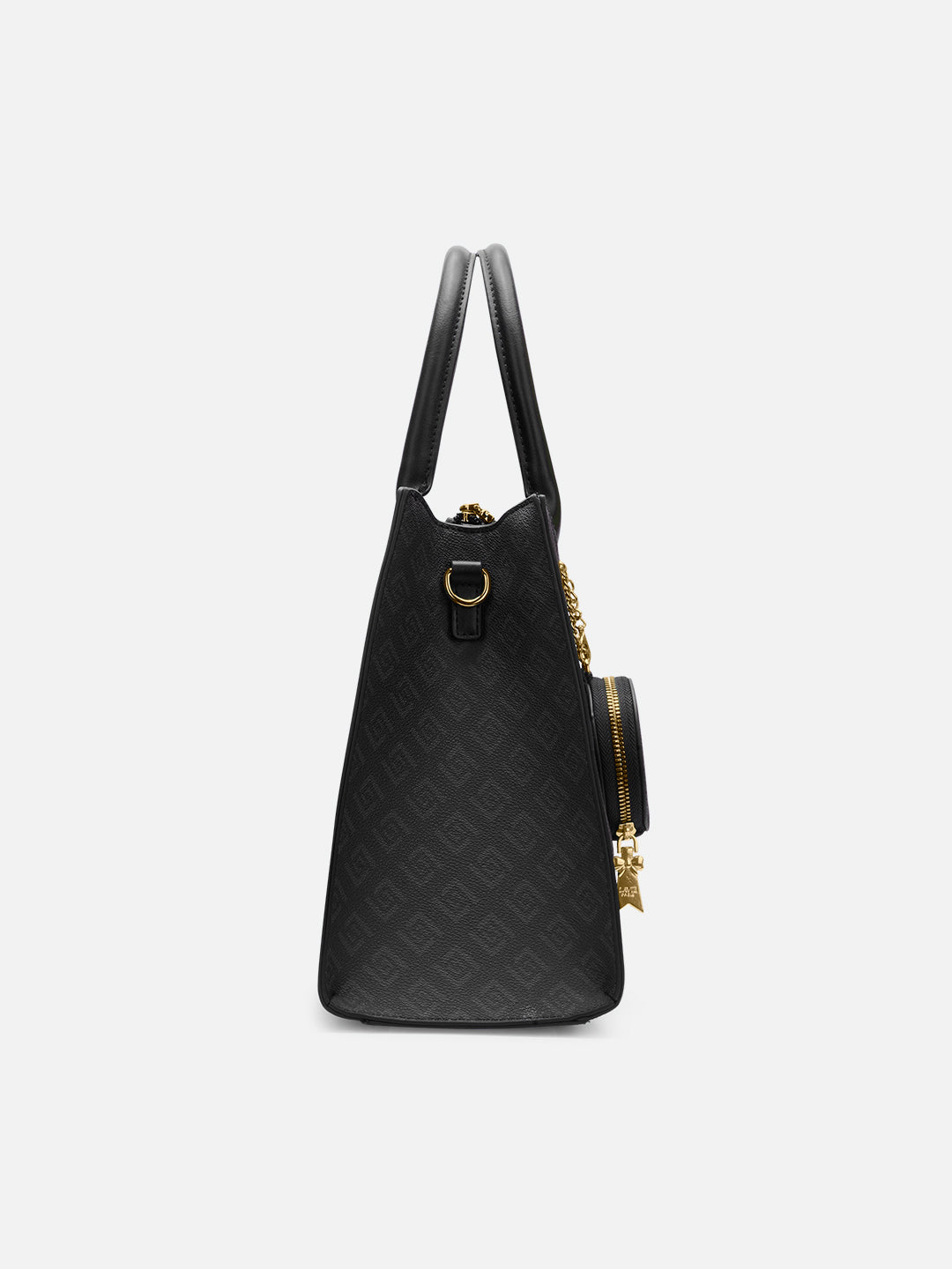 Jade Large Monogram Satchel Bag Black