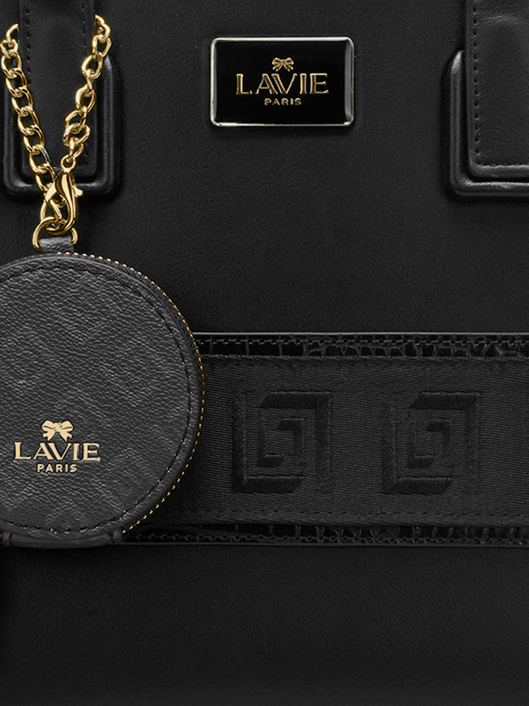 Jade Large Monogram Satchel Bag Black