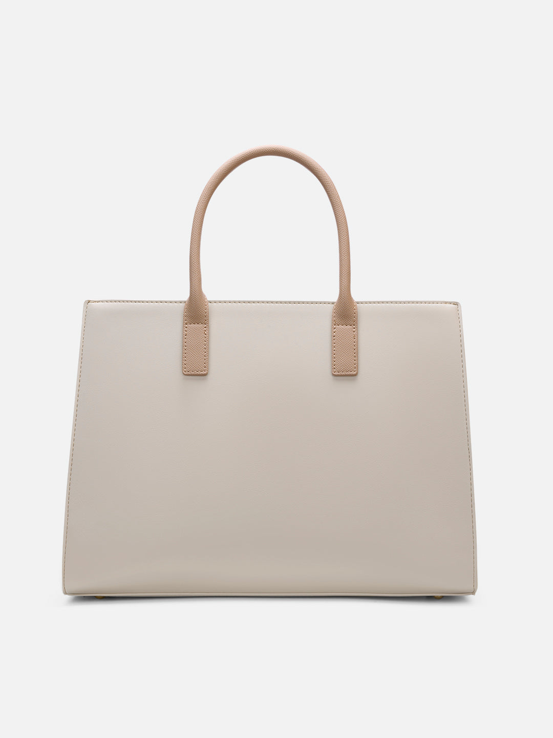 Jade Large Monogram Satchel Bag Beige