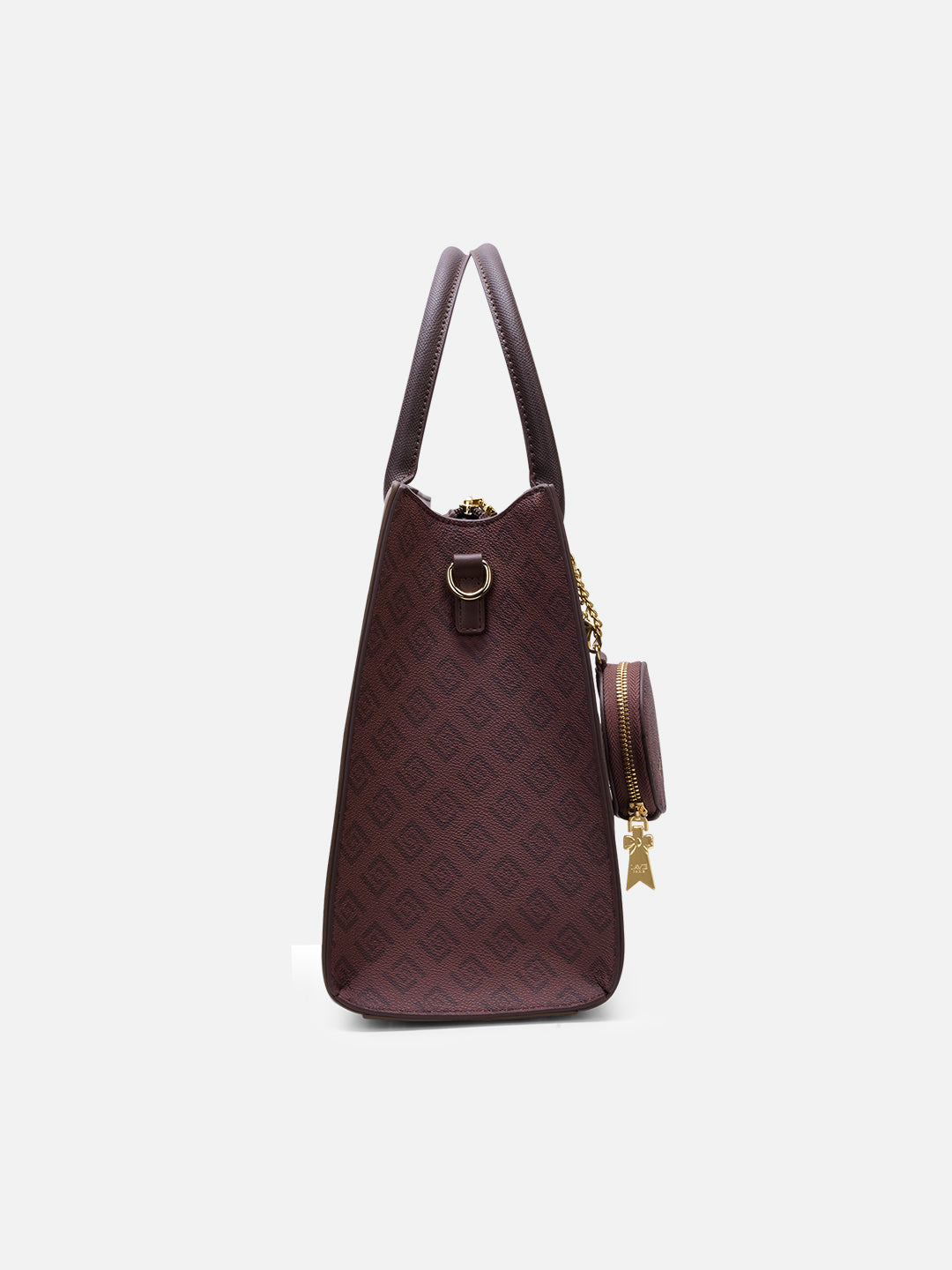 Jade Large Monogram Satchel Bag Brown
