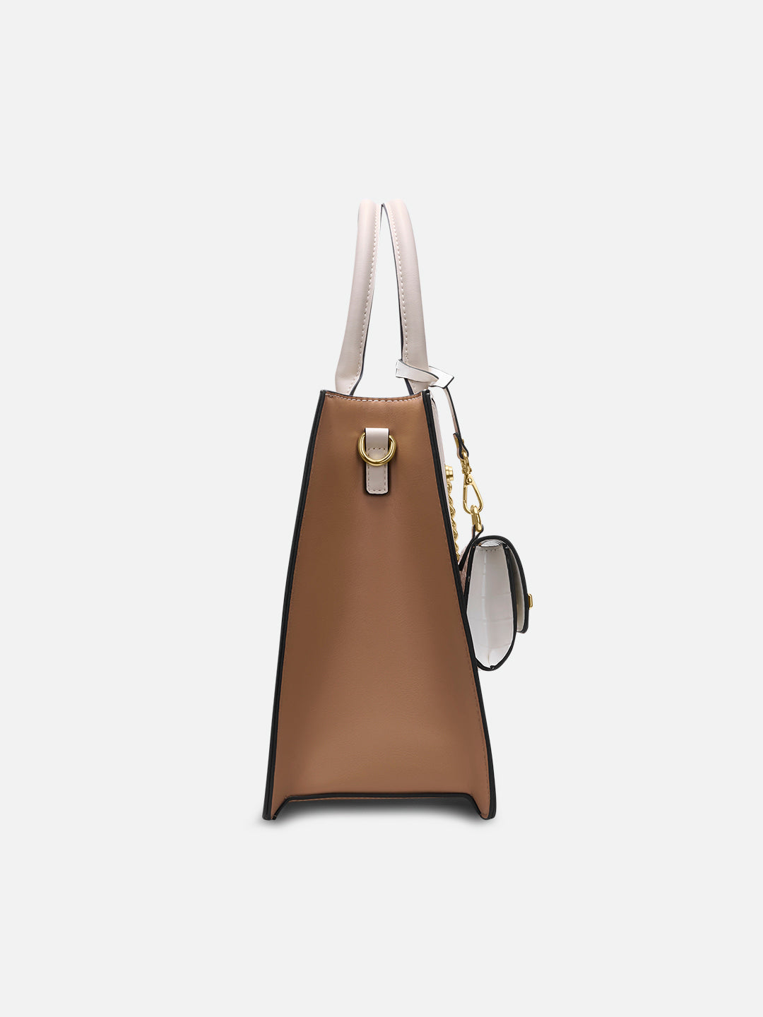 Louvre Large Chain Satchel Bag Beige