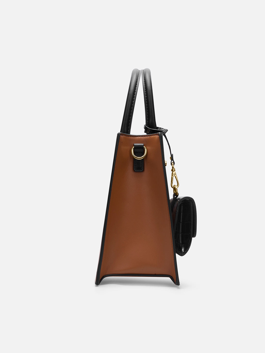 Louvre Medium Chain Satchel Bag Beige/Black