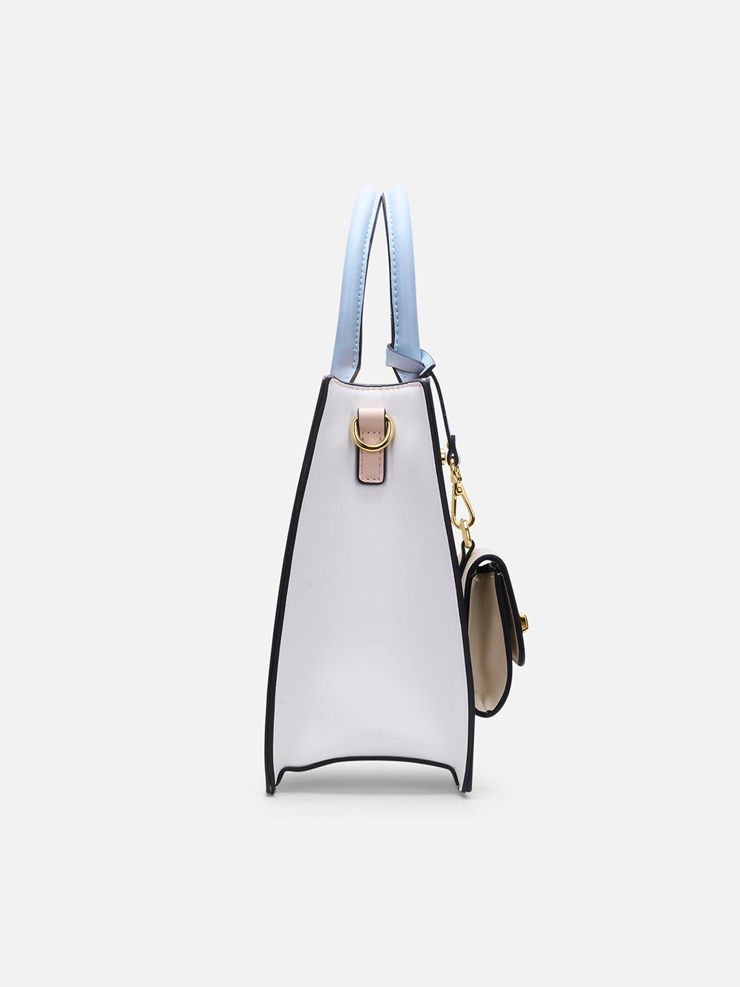 Louvre Medium Chain Satchel Bag White/Blue