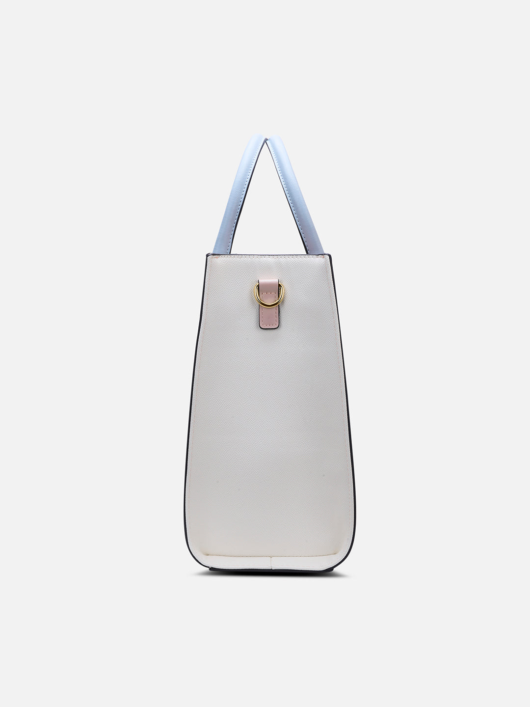Eloise Large Box Satchel Bag Beige/Blue