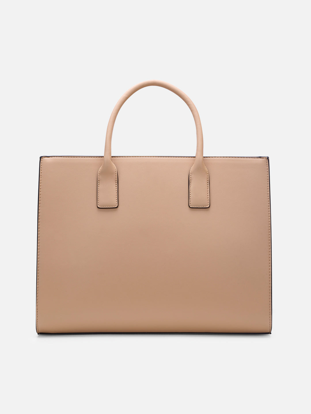 Eloise Large Box Satchel Bag Beige/Tan