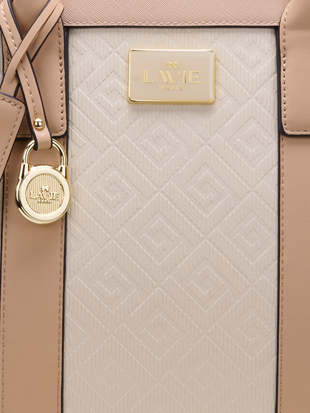 Eloise Large Box Satchel Bag Beige/Tan