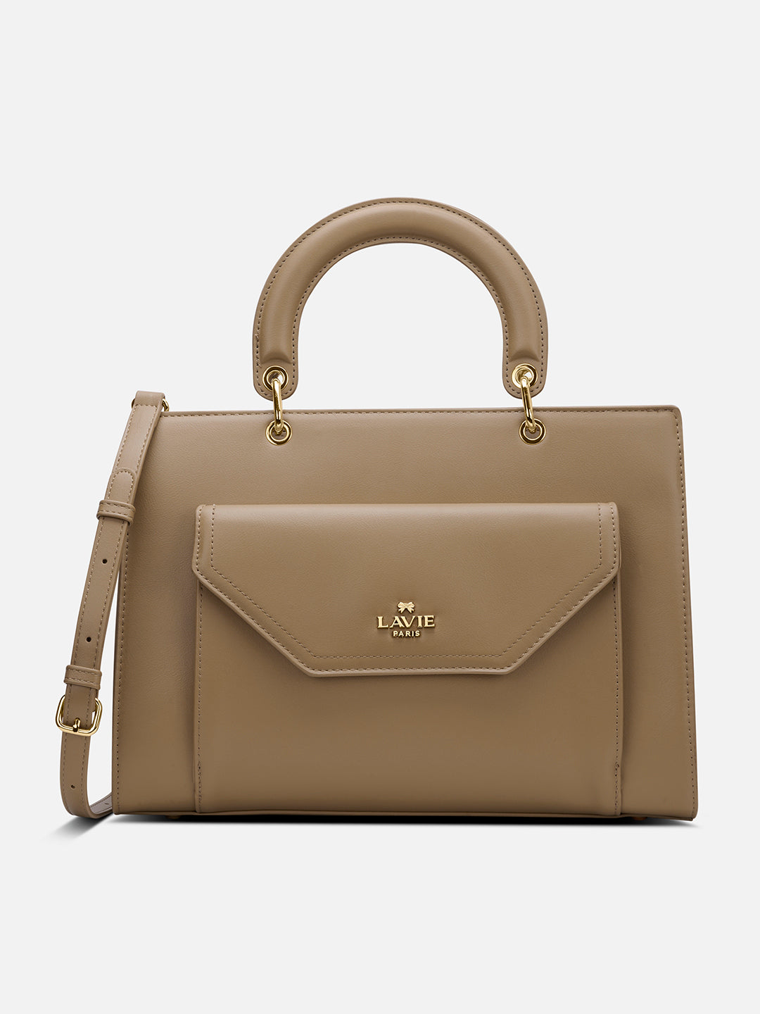 Pisa Box Large Satchel Bag Beige