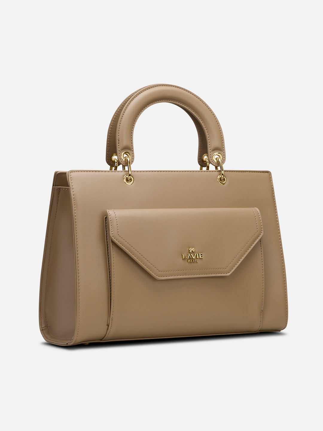 Pisa Box Large Satchel Bag Beige