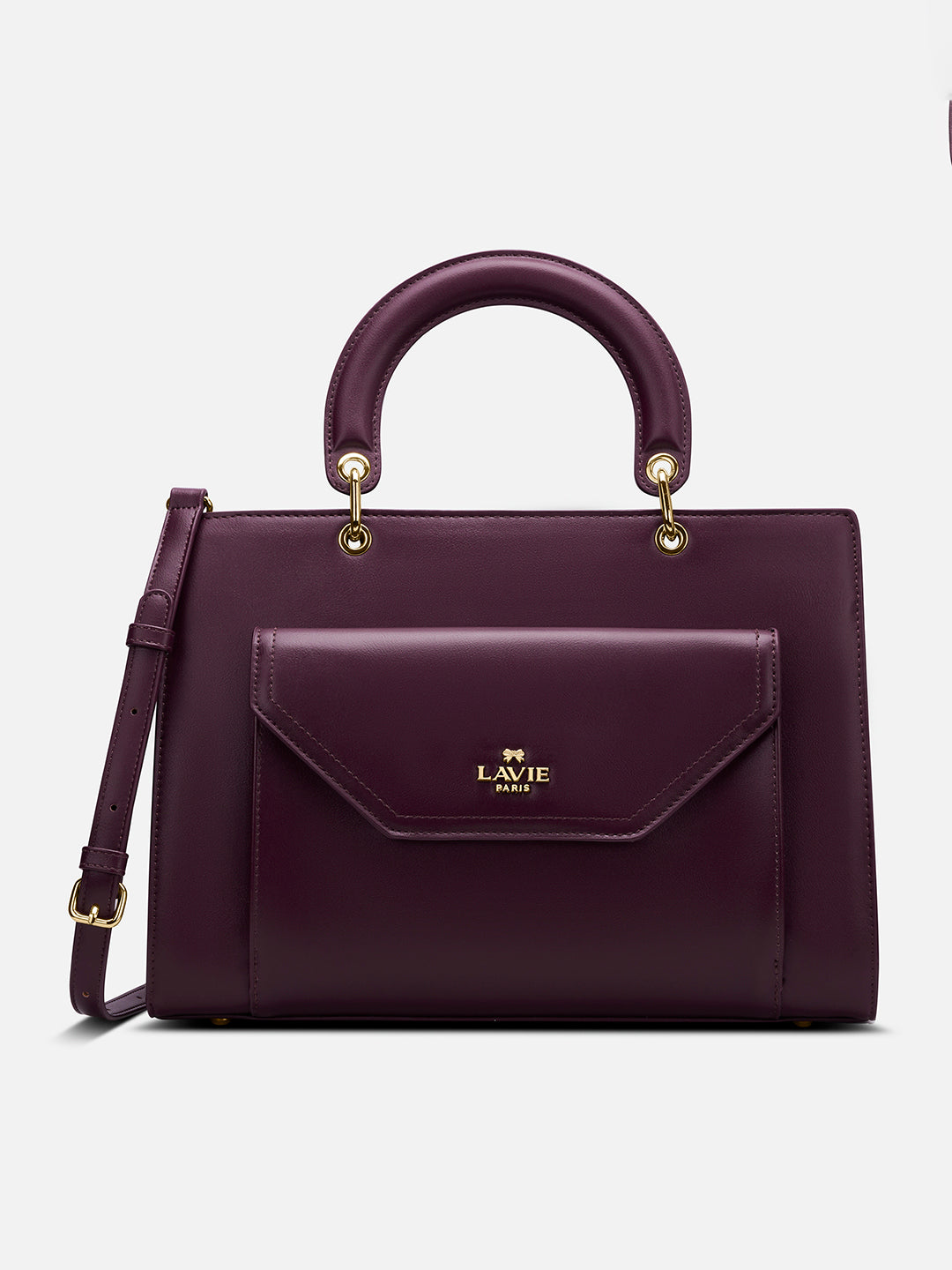 Pisa Box Large Satchel Bag Wine