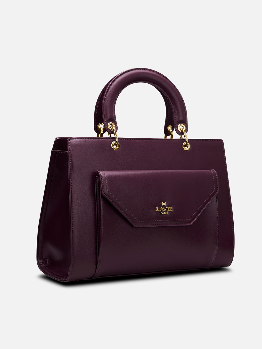 Pisa Box Large Satchel Bag Wine