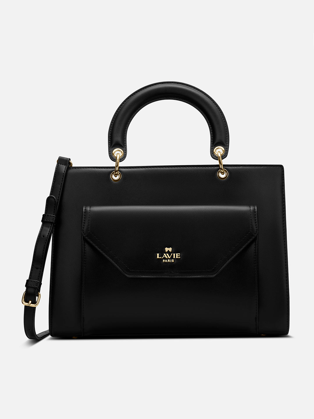 Pisa Box Large Satchel Bag Black