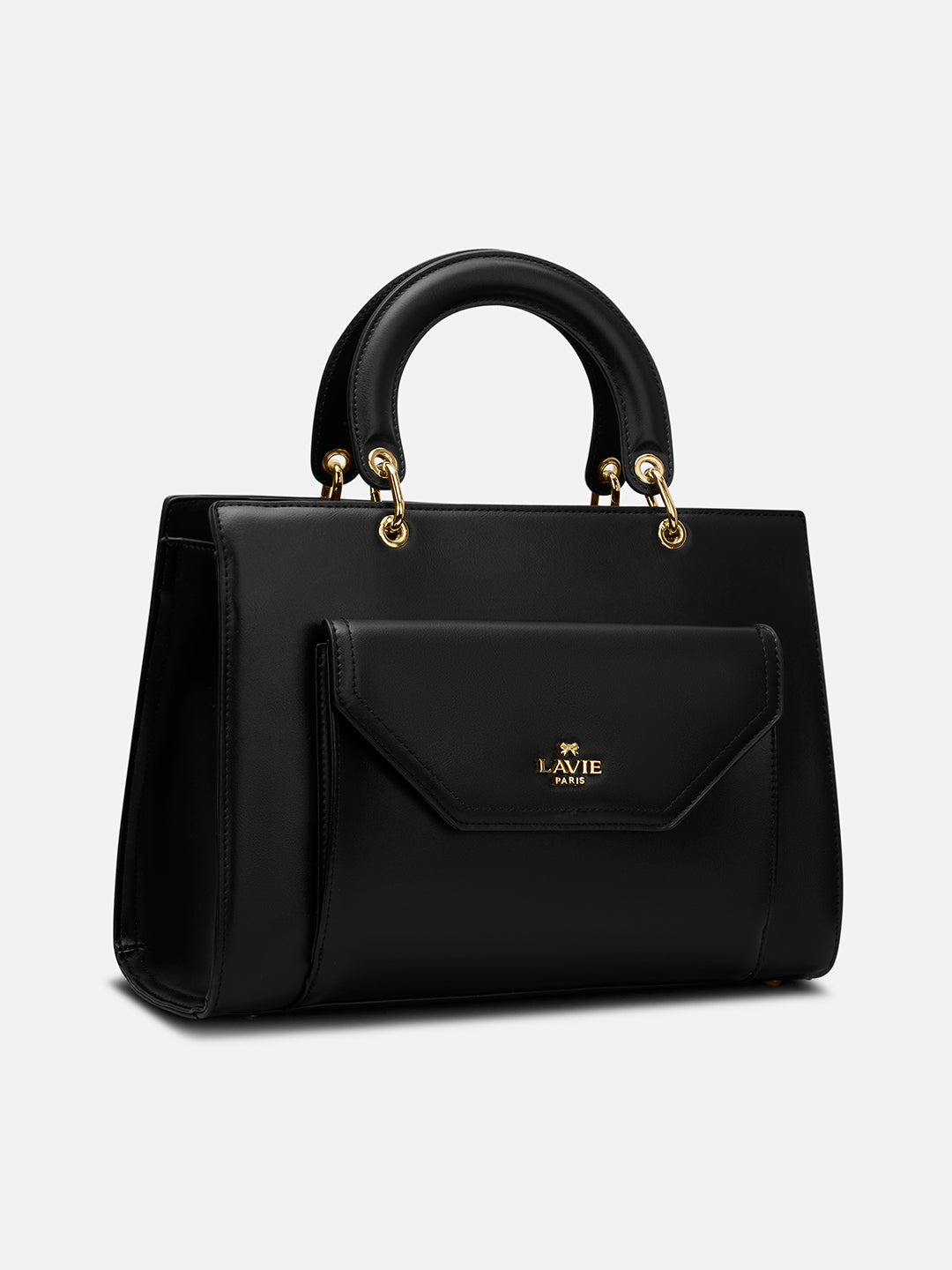 Pisa Box Large Satchel Bag Black