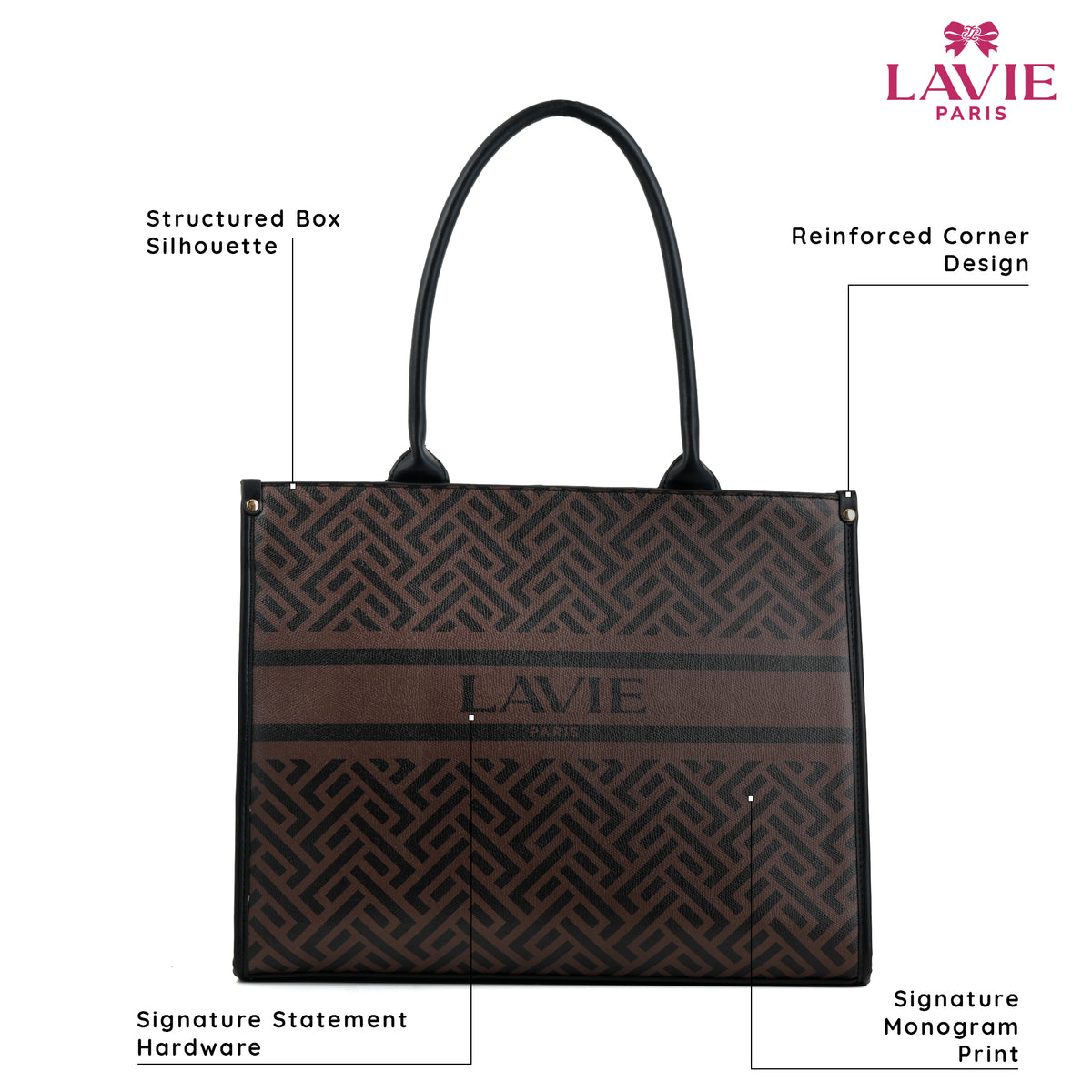 Mono Ll Hugon Xl Box Large Cocoa Laptop Handbag