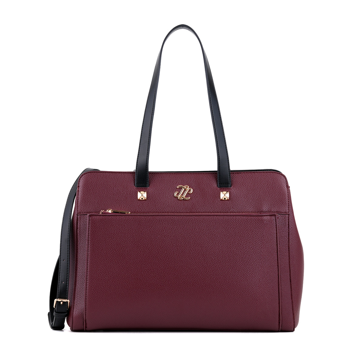 Roswel Colourblock Large Maroon Tote Bag
