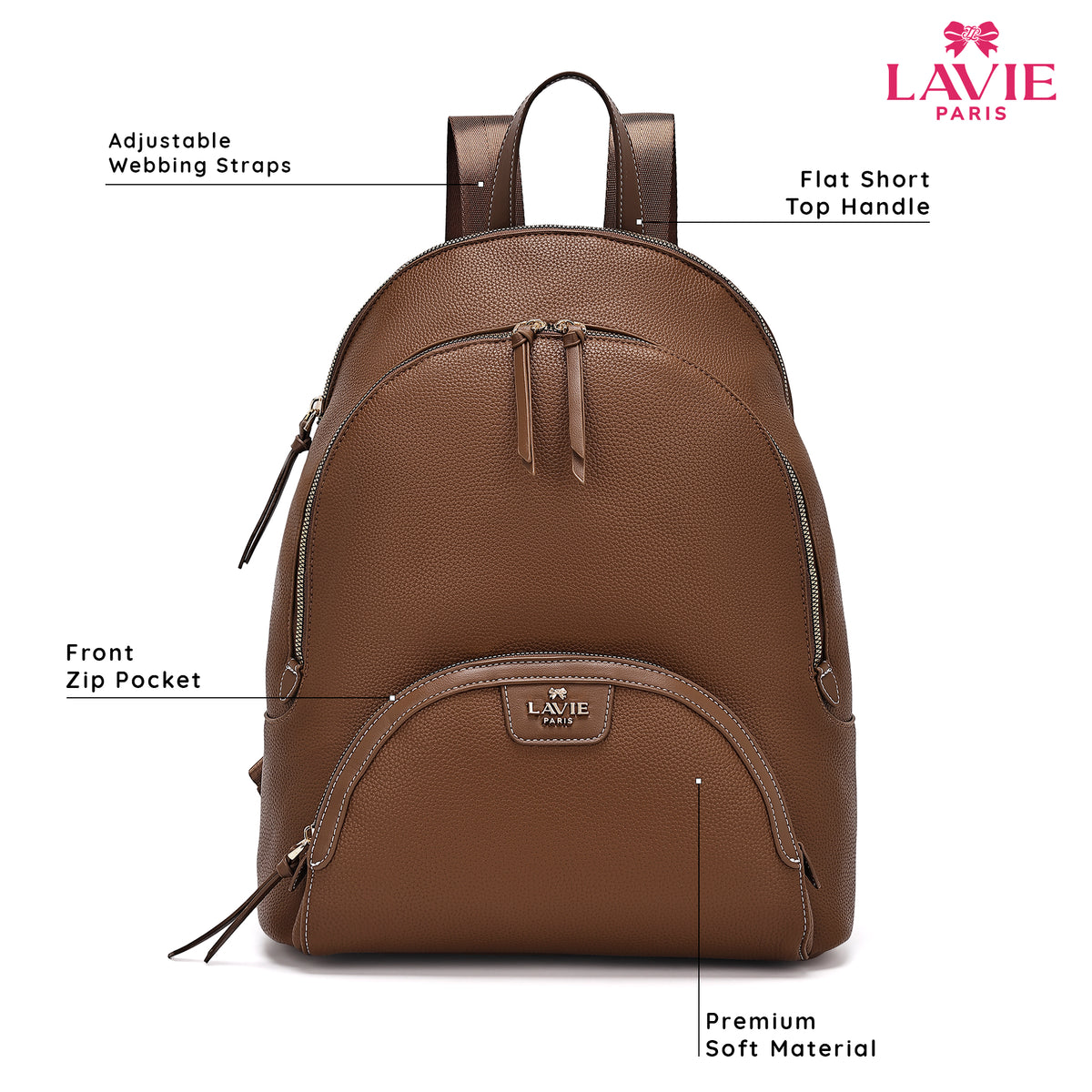 Soft Katey 2 Compartment Large Tan Backpack