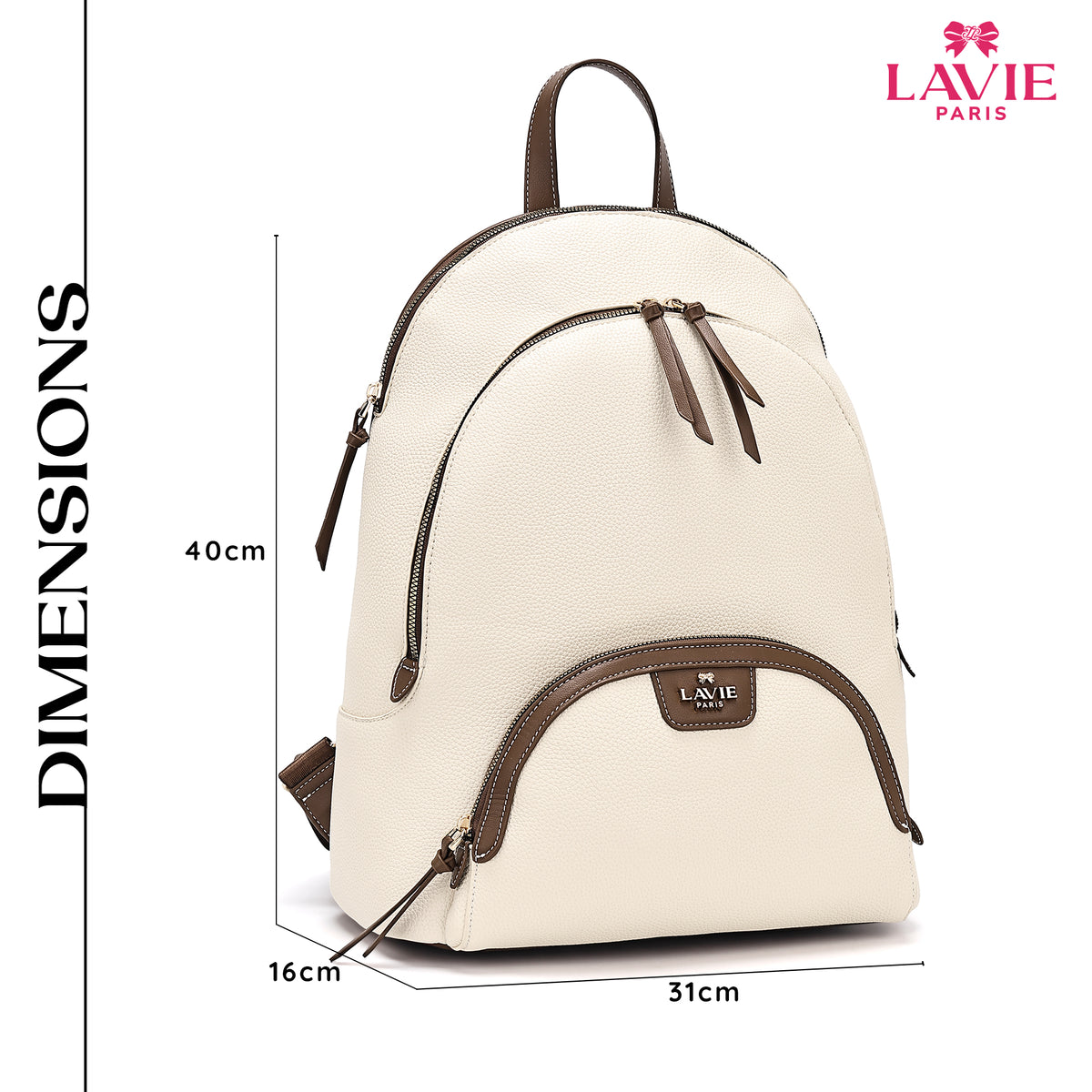 Soft Katey 2 Compartment Large Off White Backpack