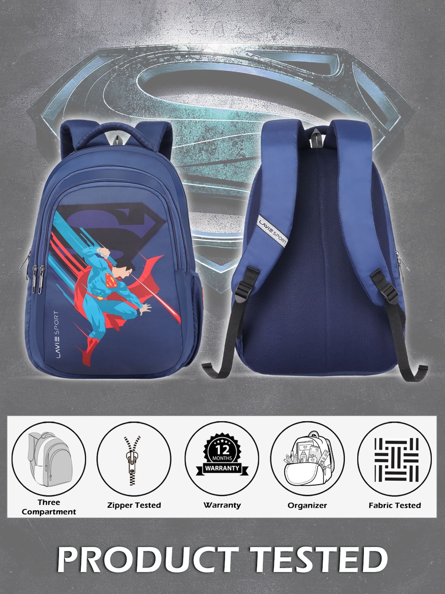 Lavie Sport 22L Ledge Casual Backpack for Girls and Boys|Men & Women Red