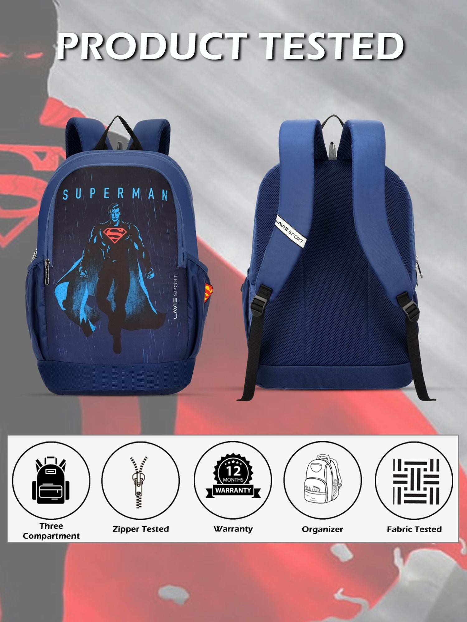 Lavie Sport 22L Ledge Casual Backpack for Girls and Boys|Men & Women Red