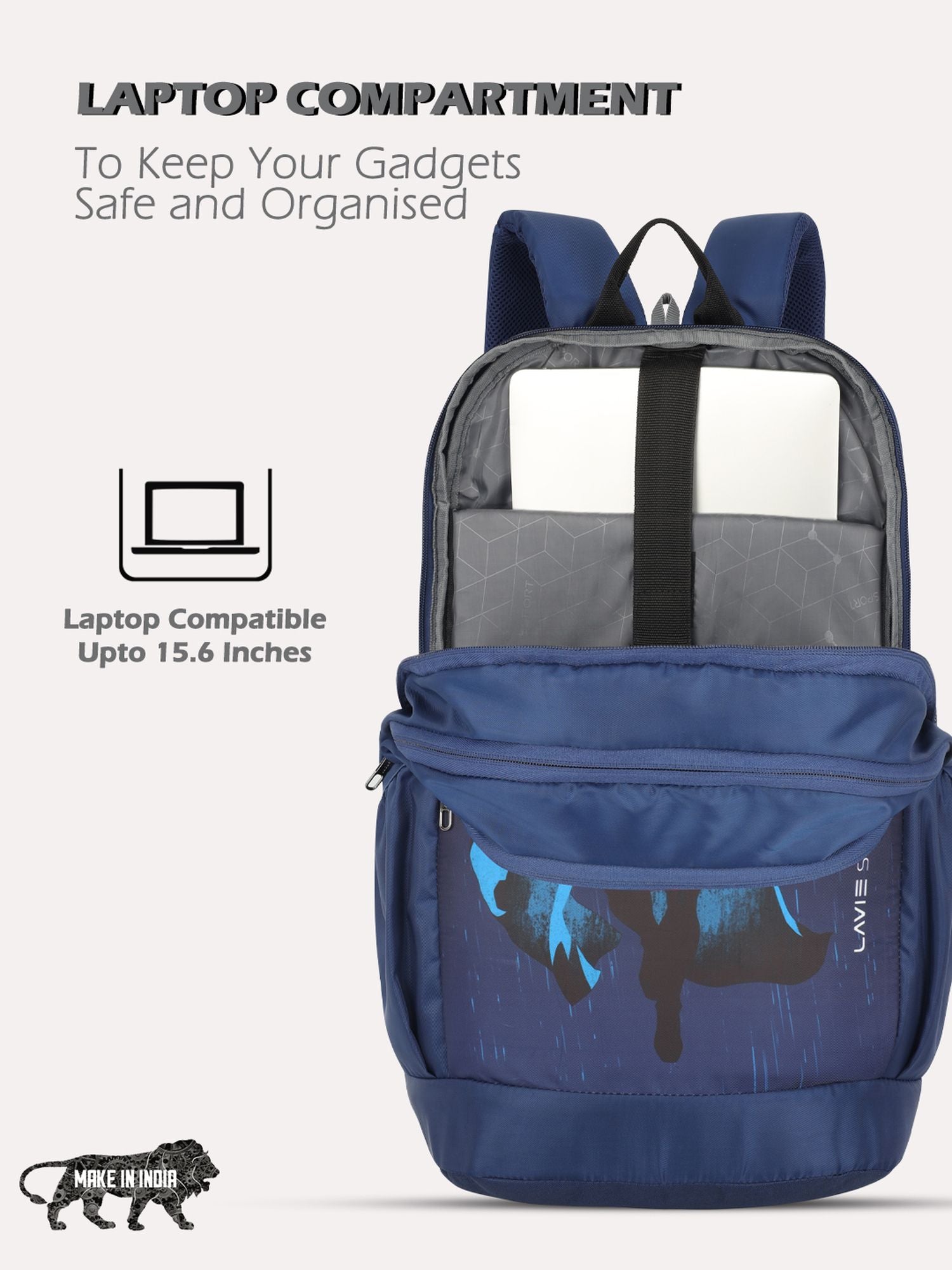 Lavie Sport 22L Ledge Casual Backpack for Girls and Boys|Men & Women Red