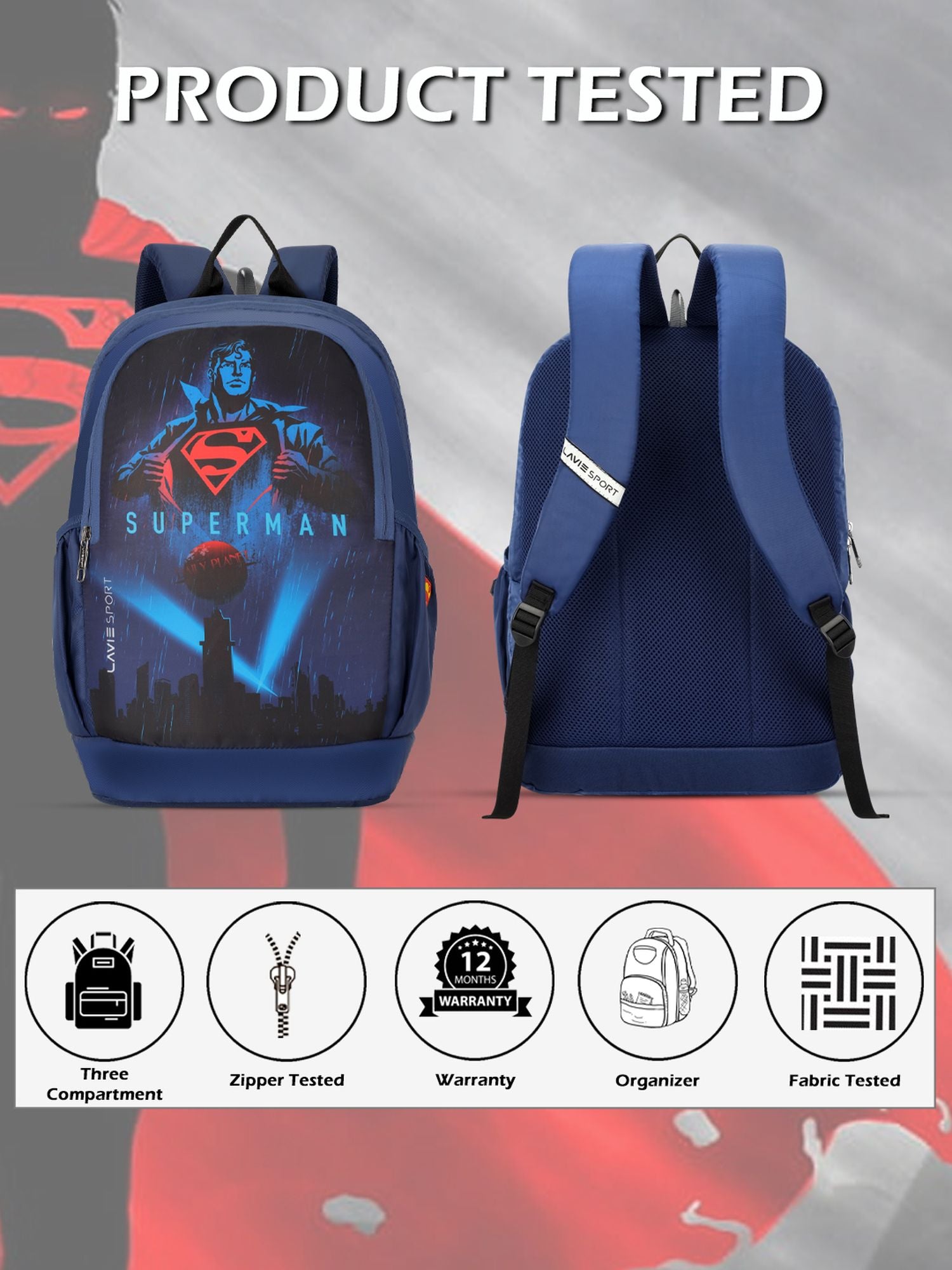 Lavie Sport 22L Ledge Casual Backpack for Girls and Boys|Men & Women Red