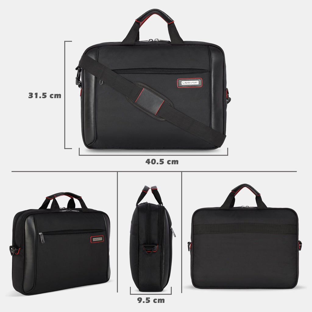 Lavie_Sport_2.5_Compartment_Business_Pro_Unisex_Laptop_Briefcase_Bag_|Messenger_Bag_Black