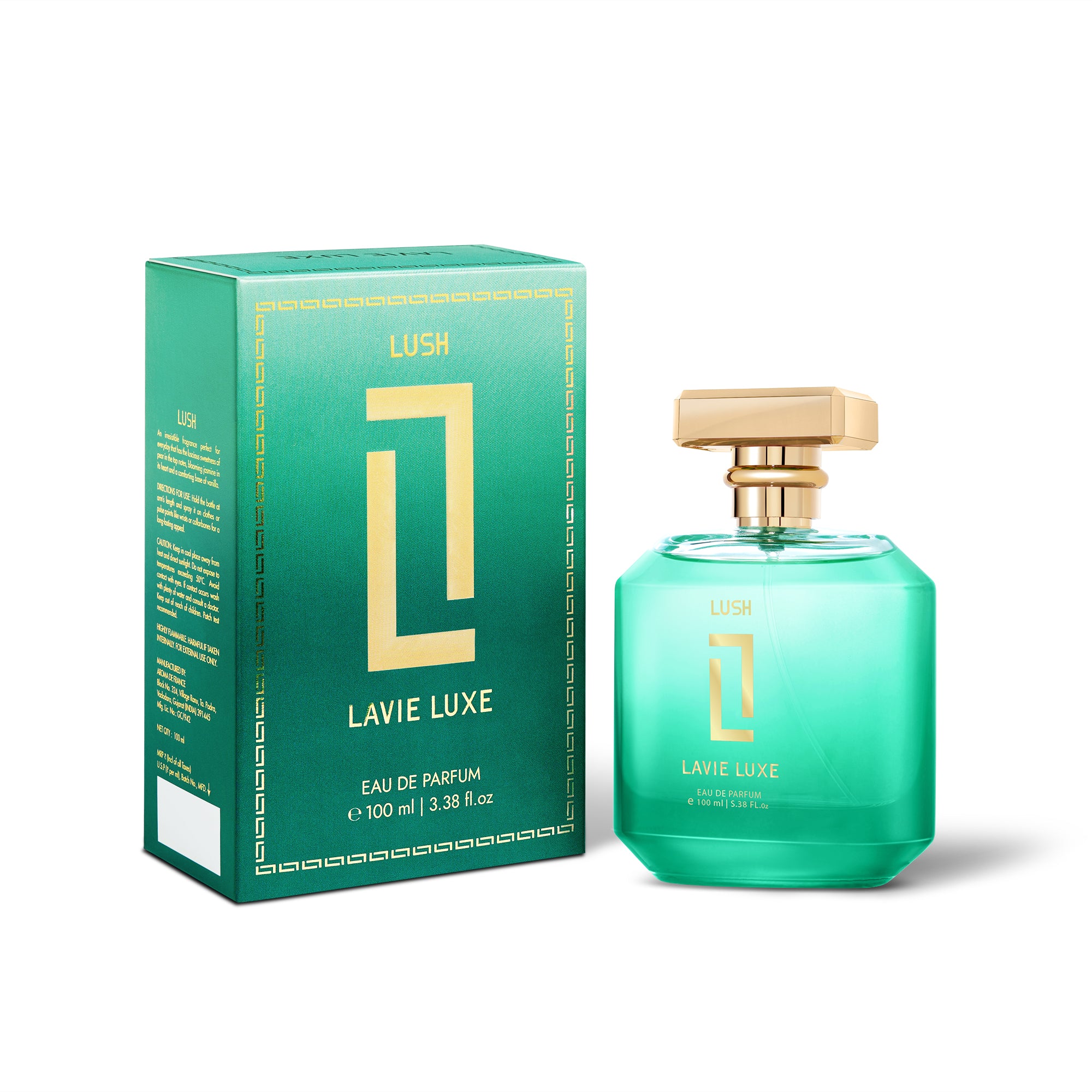 Lush Luxury Woman Eau De Parfum 100 ml ǀ Perfume with scents Sweet, Jasmine & Vanilla - Light Green