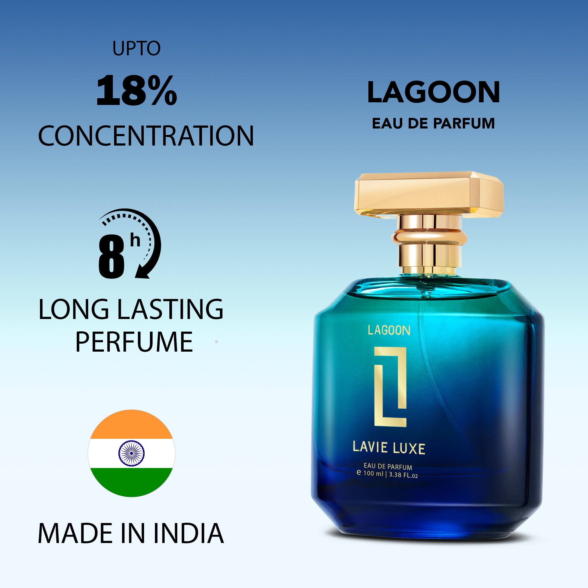 Lagoon Luxury Woman Eau De Parfum 100 ml ǀ Perfume with scents Mandarin Orange, Lavender & Patchouli -