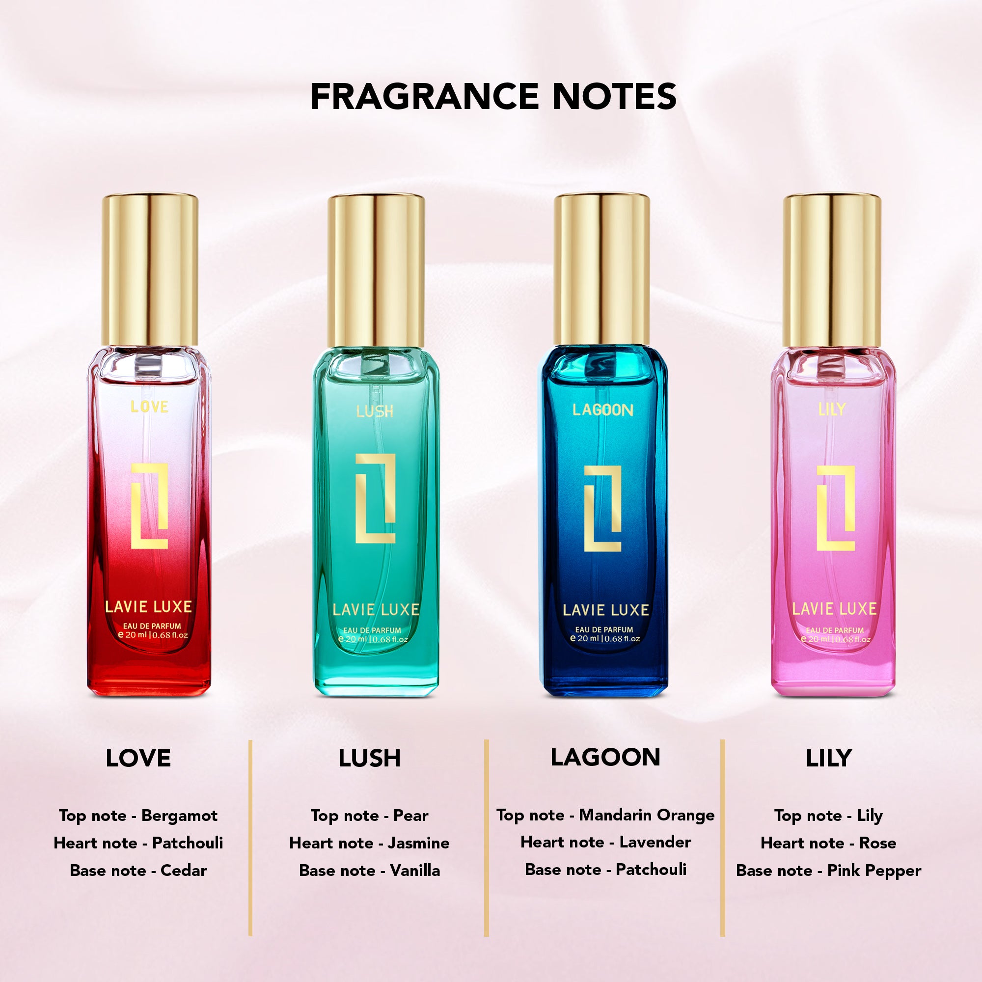 Discovery Luxury Woman Long Lasting Perfume Gift Set -4x20 ML Eau de Parfum - 80 ml