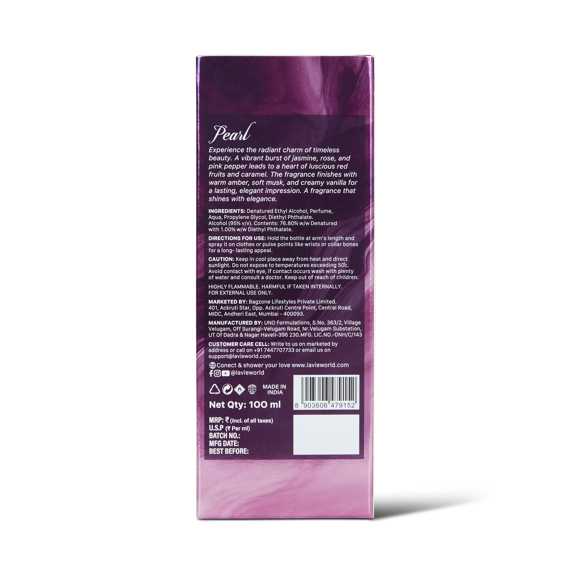 Lavie Luxe Pearl Women Eau De Parfum |Luxury Collection 100ml Perfume