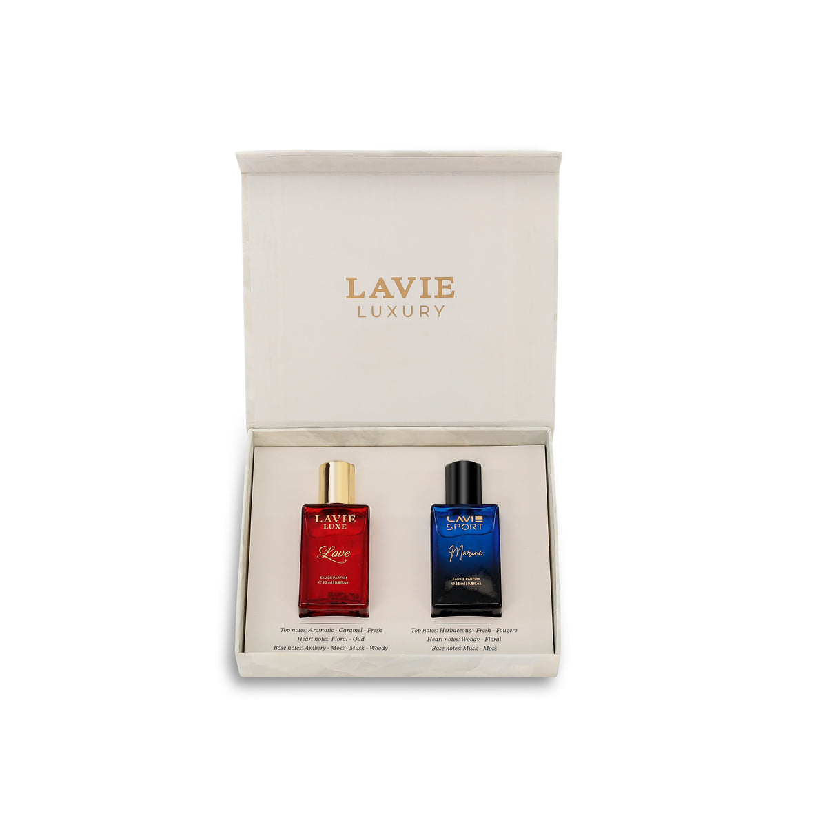Perfume Gift Set For & Love & Marine Eau De Parfum 25Ml X 2 Red+Blue