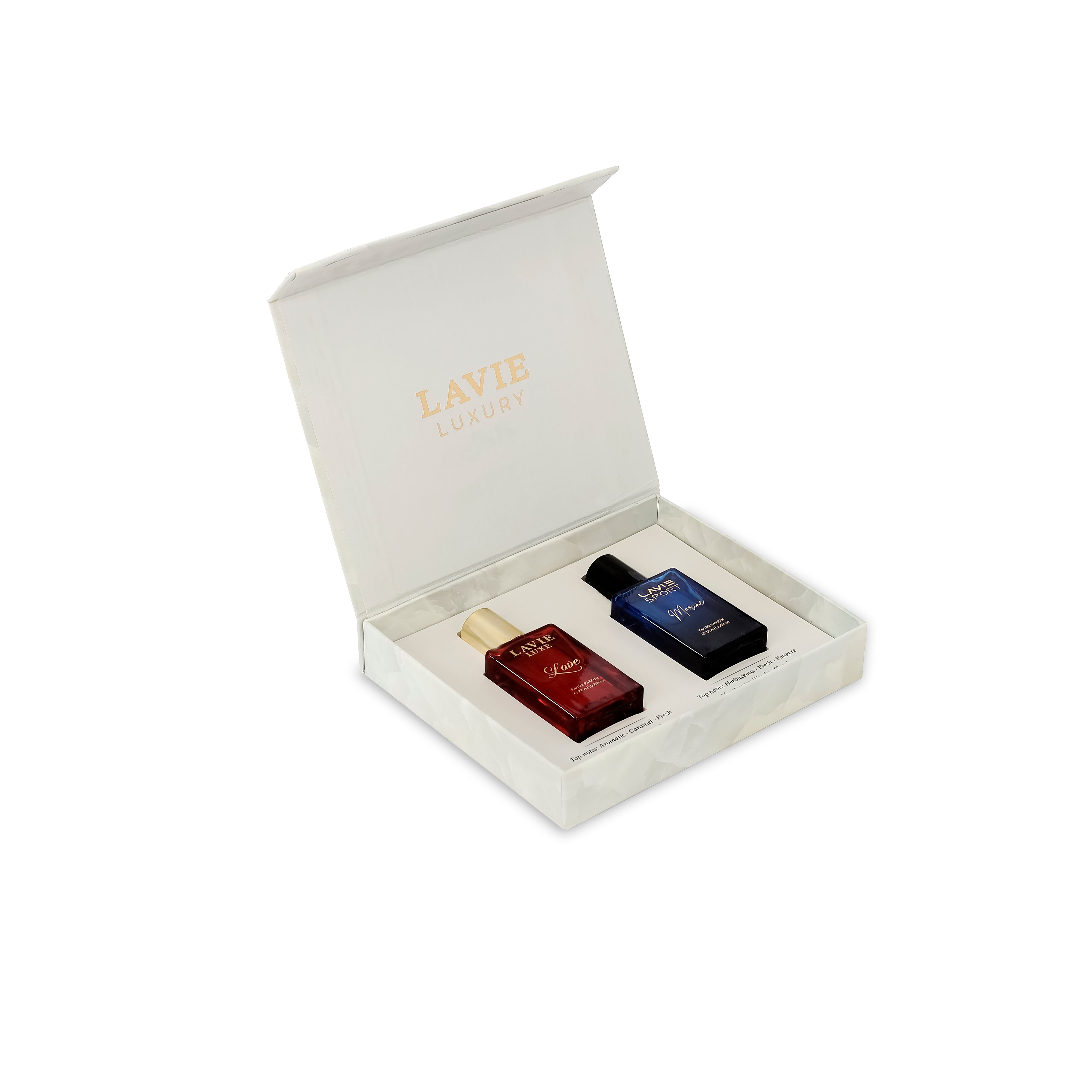 Perfume Gift Set For & Love & Marine Eau De Parfum 25Ml X 2 Red+Blue