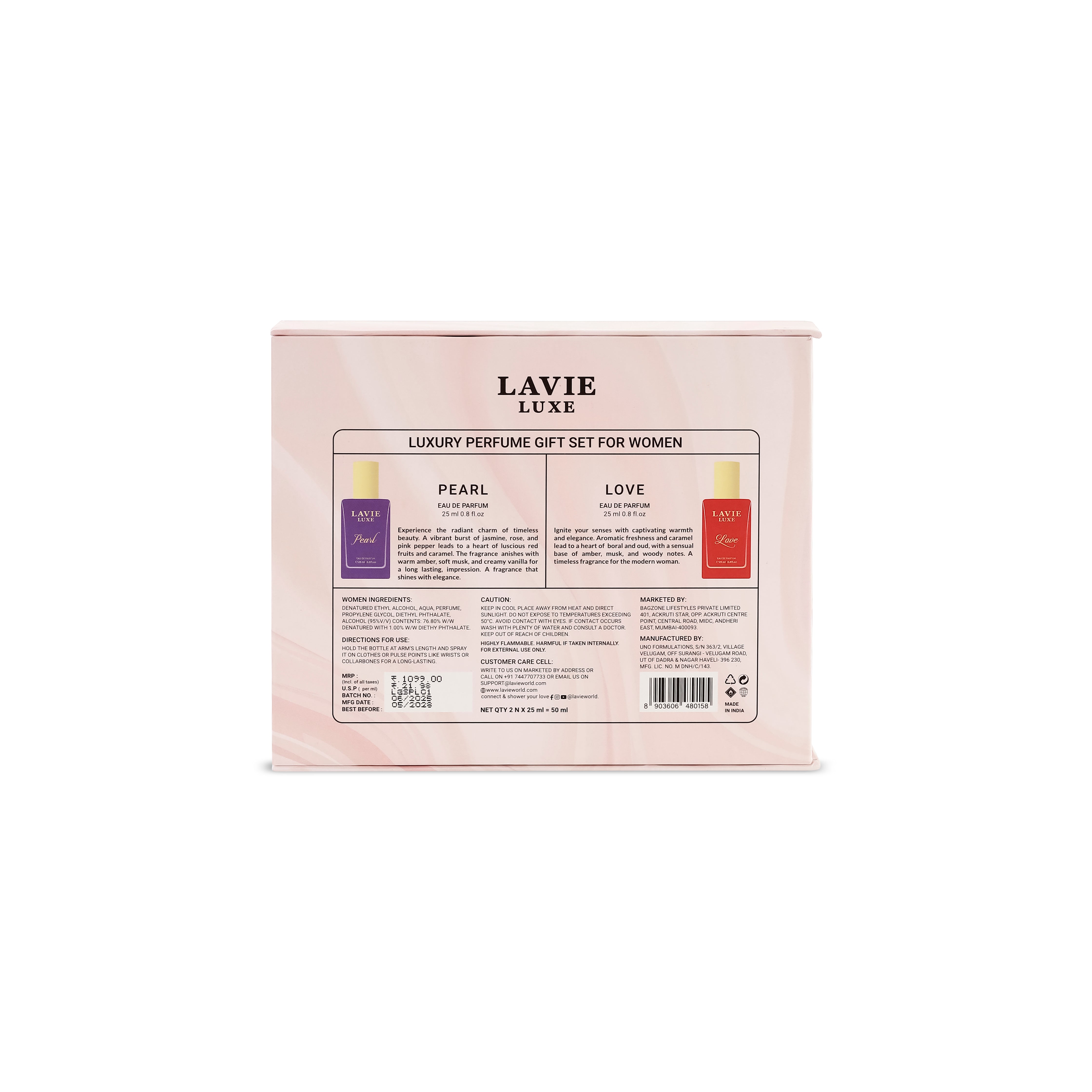Love & Pearl EDP Gift Set  Women 25ml x2