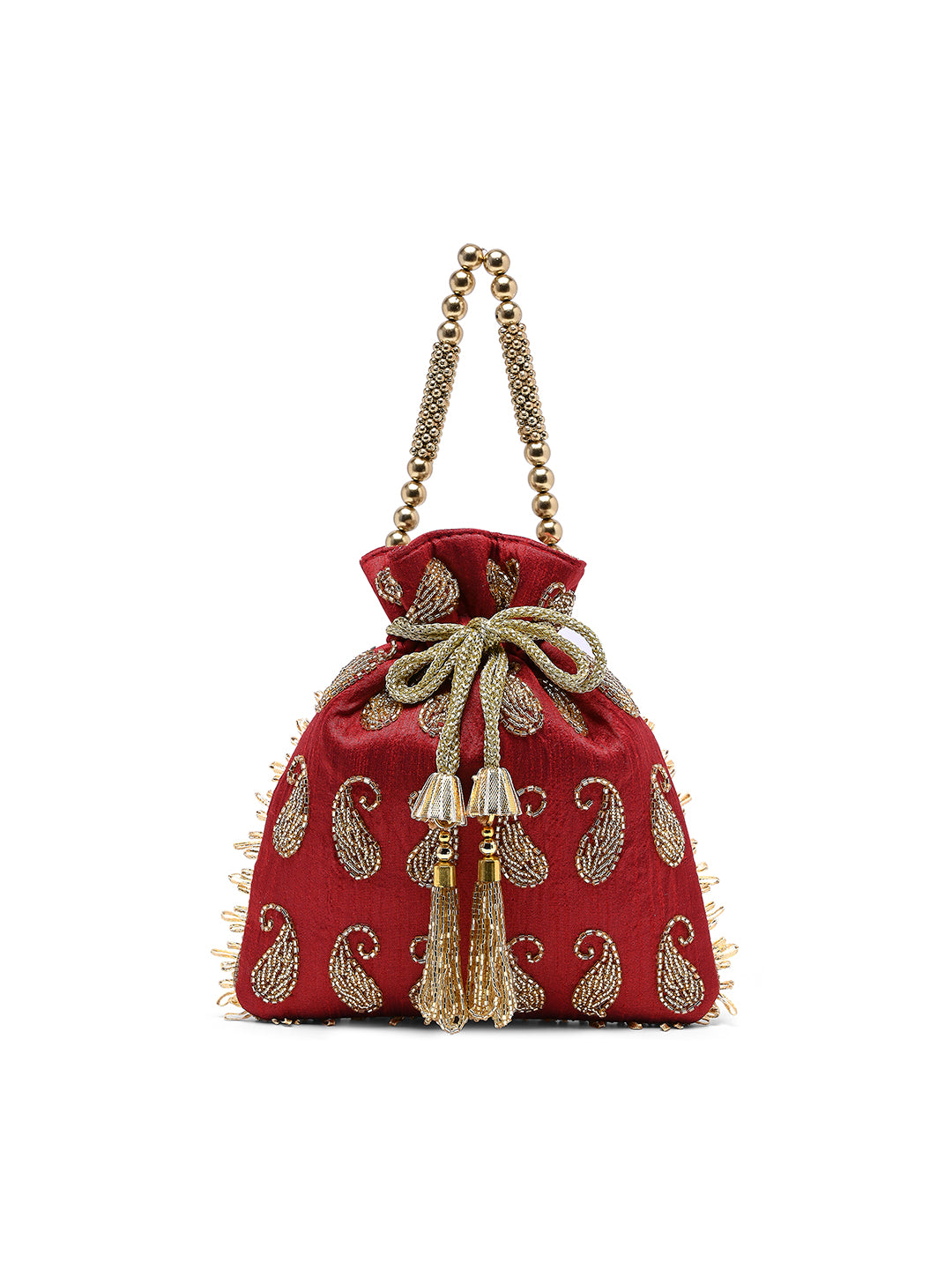 Ely Paisley Embellished Medium Potli