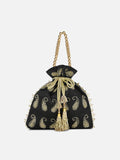 Ely Paisley Embellished Medium Potli