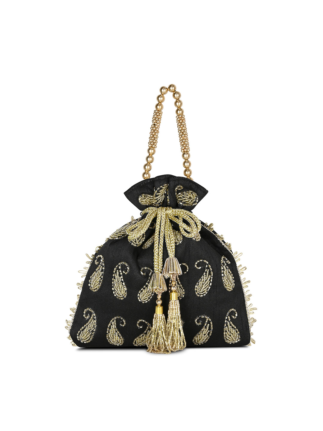 Ely Paisley Embellished Medium Potli