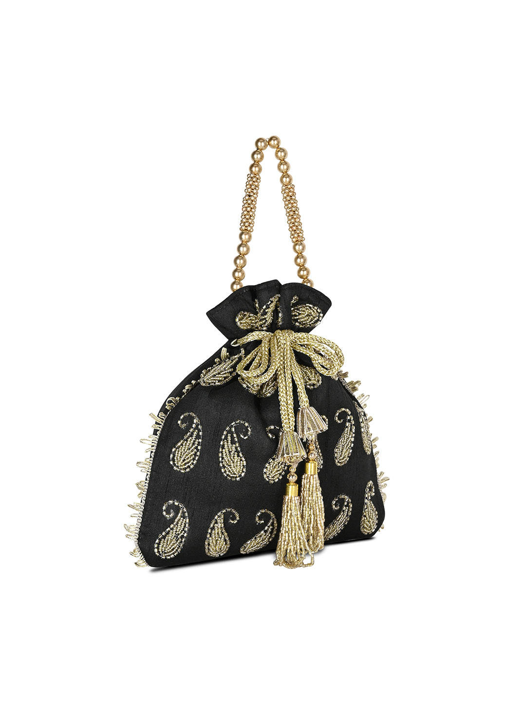 Ely Paisley Embellished Medium Potli