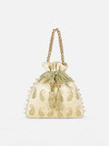Ely Paisley Embellished Medium Potli