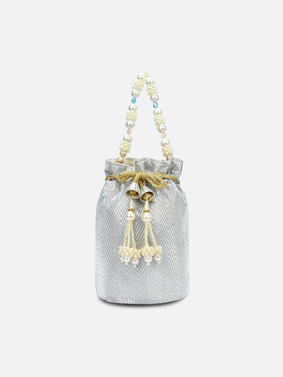Bisbee Pearl Handle medium Potli Silver