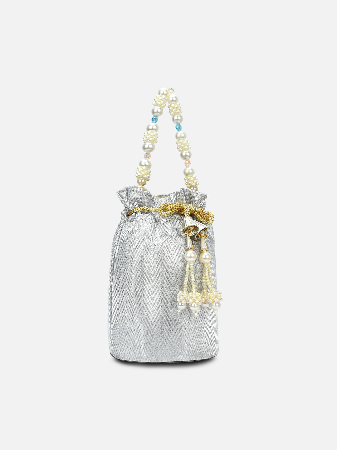 Bisbee Pearl Handle medium Potli Silver