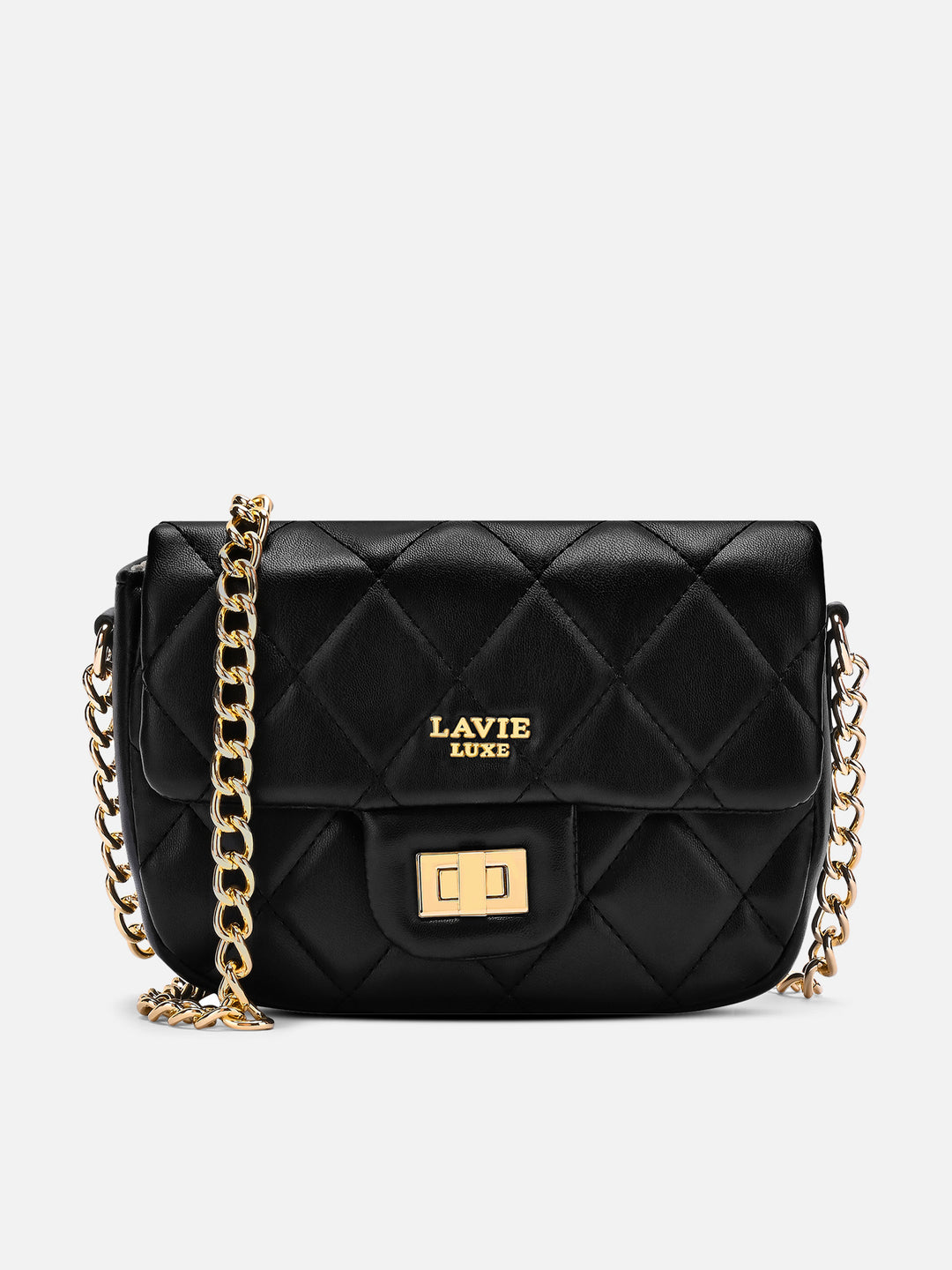 Chan Flap Small Black Sling Bag