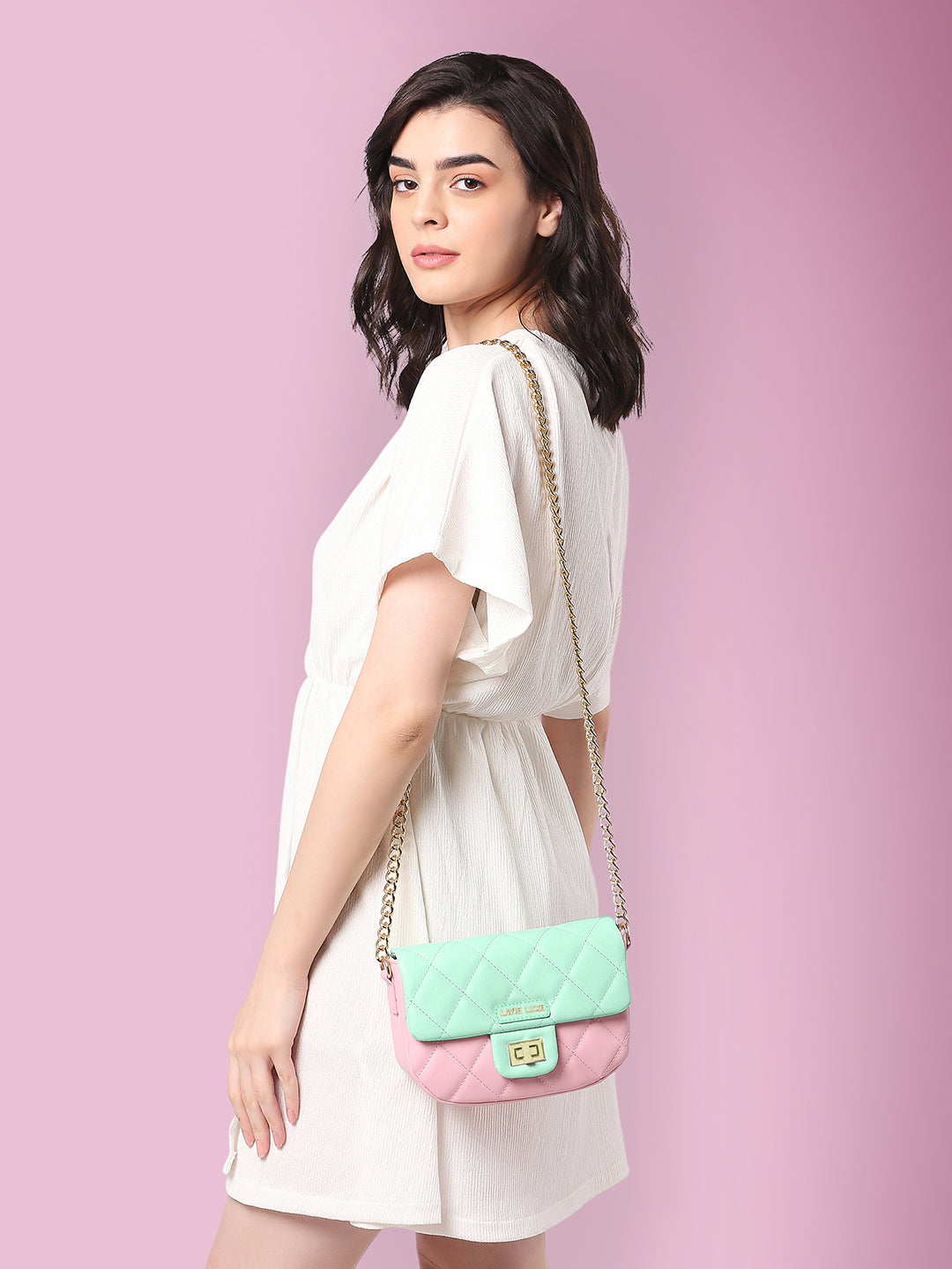 Lavie Luxe Mint Small Women's Chan Flap Sling Bag